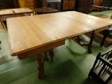 Claw Foot Oak Table with 2 Leaves