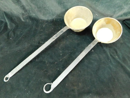 Pair of Cast Iron and Brass Ladles