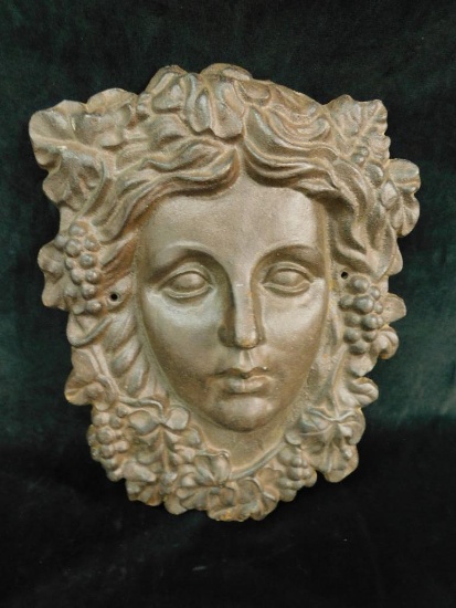 Cast Iron Grape Goddess Wall Plaque