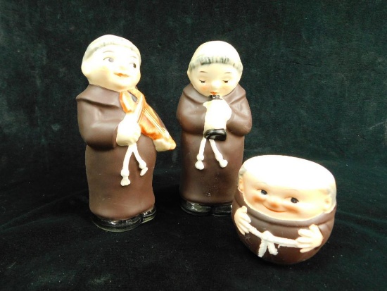 Goebel - Monks - Salt and Pepper Shaker and Egg Cup