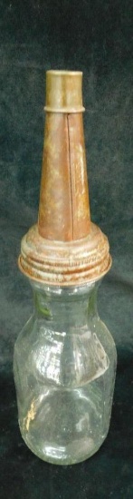 Oil Bottle with Metal Pourer