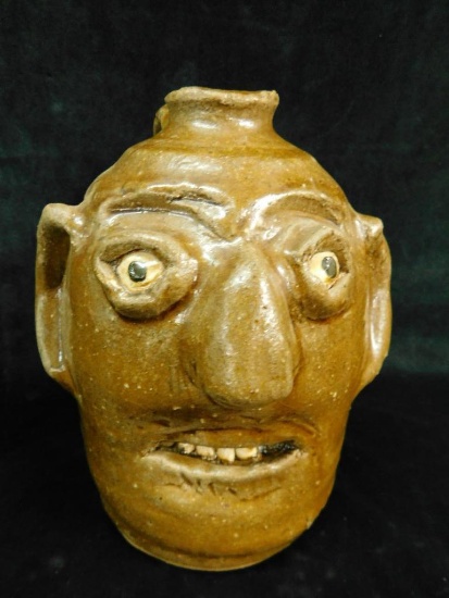 Reggie Meaders - Southern Pottery - Georgia - Face Jug - 7.5" x 6"