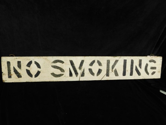 Hand Made Double Sided Wood Hanging "No Smoking" Sign - 5.75" x 38"