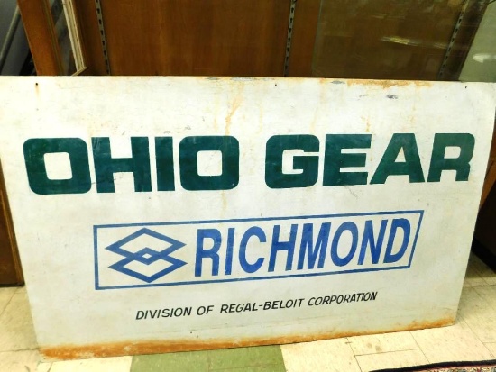 "Ohio Gear" - "Richmond" - "Division of Regal-Beloit Corporation" - Large Metal Sign