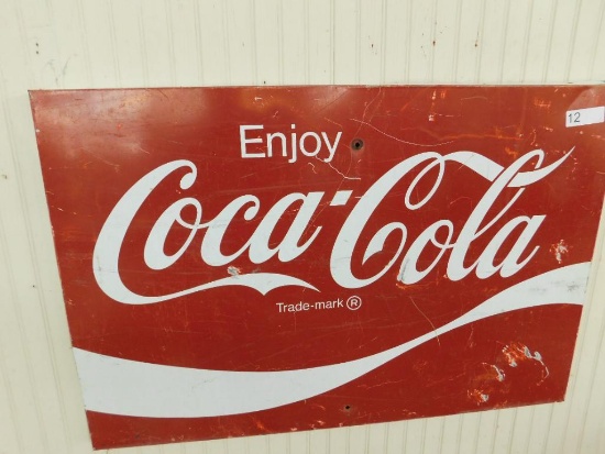 "Enjoy Coca Cola" - Metal Advertising Sign - 24" x 36"