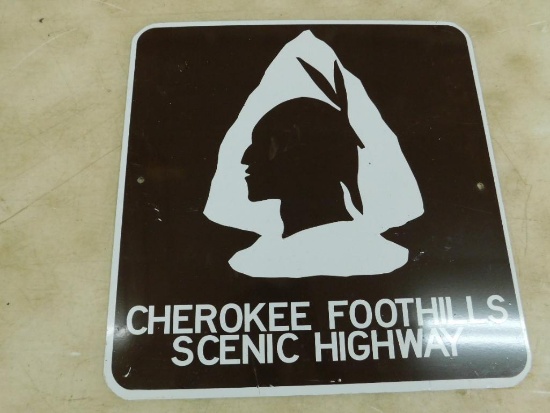 "Cherokee Foothills Scenic Highway" Metal Sign - 18" x 18"