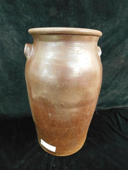Southern Pottery - Brown Glaze Churn Jar - 5 Gallon - 18" x 11"