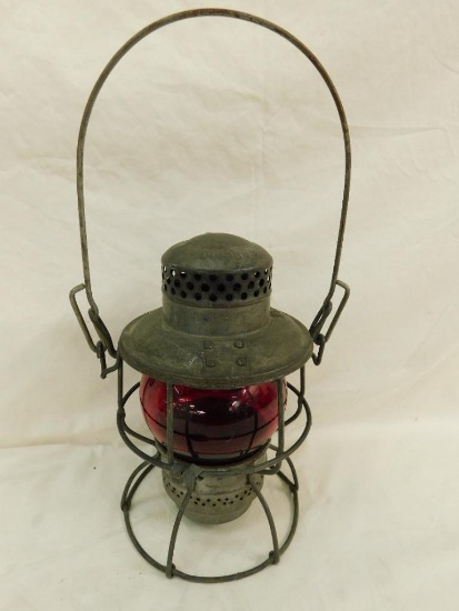 Vintage Adlake Kero - Kerosene Railroad Lantern with Red Globe - WT Company