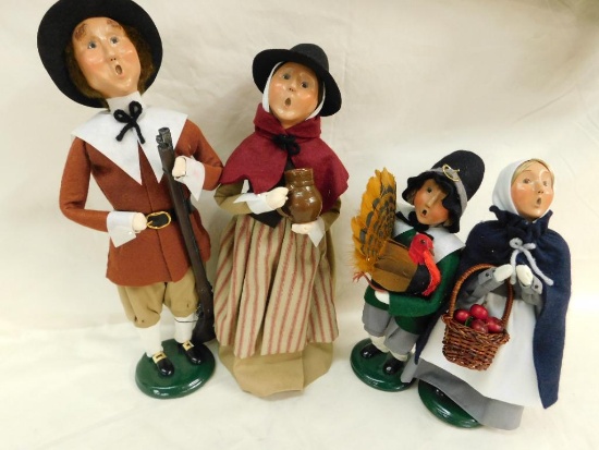 Lot with 4 Byers Carolers with Thanksgiving Theme