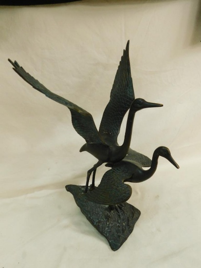 Bronze Herons Statue - 15.5" x 10" x 8"