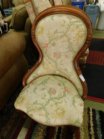 Low Shield Back Upholstered Chair