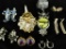 Group of 8 Costume Jewelry Pieces - 6 Pairs of Earrings - 2 Slides