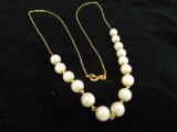 14K Yellow Gold - Necklace with Pearls - 24
