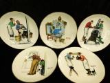 5 Gorham Norman Rockwell Collector Plates