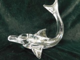 Daum - Nancy - France - Dolphin / Porpoise - Crystal Sculpture - Tail Up - 9