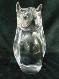 Daum - Nancy - France - Owl - Crystal Sculpture - 8.75