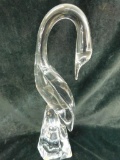 Daum - Nancy - France - Egret / Heron - Crystal Sculpture - 15.5
