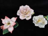 Lot of 3 Capodiomonte Flowers - Italy