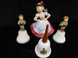 Lot with 3 Goebel Hummel Bells and Goebel Music Box Dancing Bavarian Girl - 5