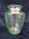 Vintage Vaseline Glass Vase - 8.25