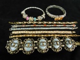 Group of 8 Costume Jewelry Bracelets