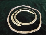 Sterling Silver - 2 Necklaces - 1 End Needs Replaced - 52 Grams - 18