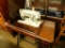 Vintage Cast Iron and Wood Sewing Table with Hide Away Kenmore Machine