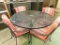 Wrought Iron Diamond Top Patio Table with 4 Chairs - Table 28.5