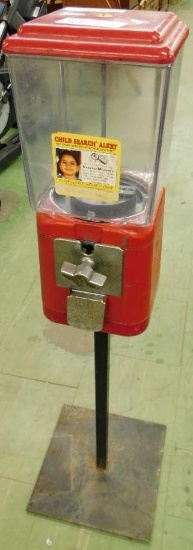 Metal and Plastic Stand Alone Candy Dispenser - 40" Tall