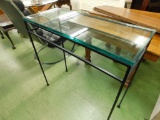 Thick Glass Top Wrought Iron Sofa / Foyer Table - 37