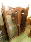 Vintage Decorated Glass Door Bookcase - 60