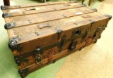 Vintage Metal and Wood Trunk - 13