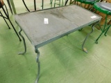 Wrought Iron Base Slab Top Side Table - Patio - 18