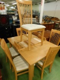 Modern Kitchen table with 1 Leaf and 6 Chairs