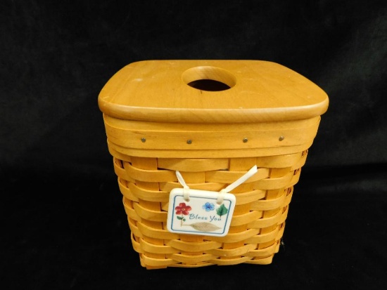 Longaberger Basket - Tissue Box Holder - 6.5" x 7" x 7"
