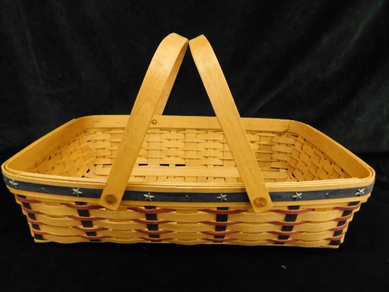 Longaberger Basket - Double Wood Handled - 4.5" x 18" x 12"