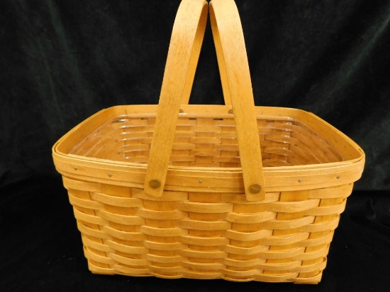 Longaberger Basket - Double Wood Handled - 9" x 16" x 12"