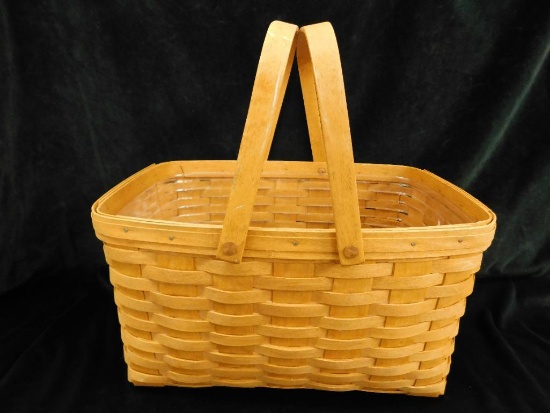 Longaberger Basket - Double Wood Handled - 9" x 16" x 12"