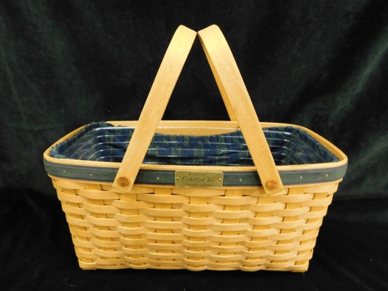 Longaberger Basket - Double Wood Handled - 7.5" x 15" x 8.5"