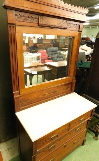 Victorian Marble Top 2 Over 2 Dresser