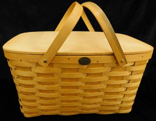 Peterboro Basket Company - Double Wood Handled Picnic Basket with Inserts