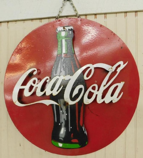 3D Painted Metal Wall Art - Coca Cola - 23" in Diameter