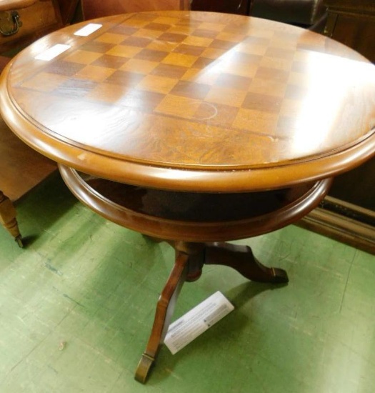 Checker Top Round Game Table Online Auctions Proxibid