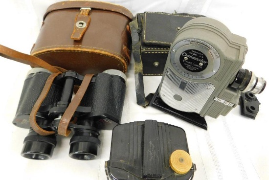 Box lot with Baby Brownie Camera - Universal Camera Corp. 8mm Camera (some Damage)
