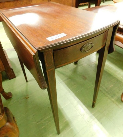 Drop Side Mahogany End Table with Drawer