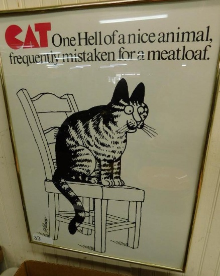 1977 B. Kliban - Framed Poster - 24" x 18.5" - "Meatloaf"