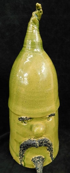 Southern Folk Art Pottery - Signed Wayne Hewell - Gnome - 12.5" x 5"