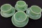 Fire King Jadeite Restaurant Ware - 4 Coffee Cups and Saucers - #8