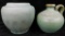 Pair of Unmarked Green Glaze Pottery Pieces - 4