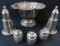 Sterling Silver - Weighted Footed Bowl - Pair of S&P Shakers - Solid Mini S&P Shakers
